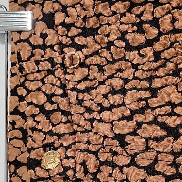 NWT Michael Michael Kors women's as textured pull-on pants in dark camel - Picture 5 of 10